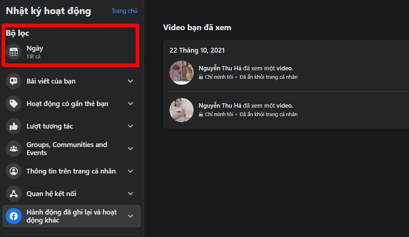 cách xem lại video facebook bằng máy tính